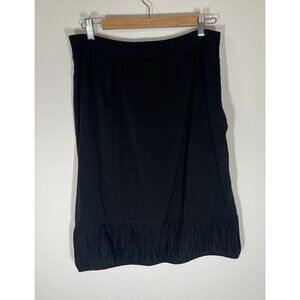 Burberry black silk lined designer knee length skirt 10 luxury pleated hem